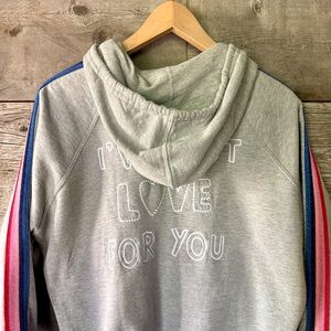 Spiritual Gangster Womens Rainbow Stripe Hoodie Gray Small I've Got Love For You